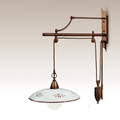 Stahovací svítidlo rustikální Bassano 359/1AP-CE1-MA Cremasco - hnědý dekor