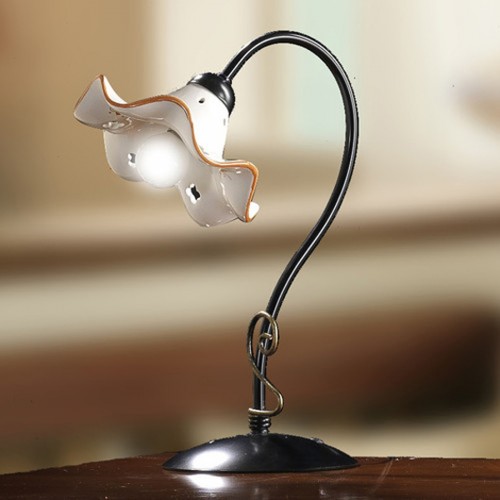 Stolní lampa rustikální 2215.LM Ceramiche Borso - hnědý dekor