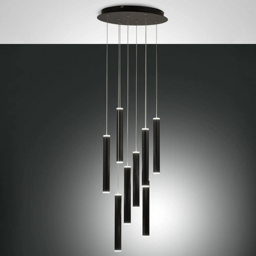 LED závěsné svítidlo Prado 3685-47-101 Fabas Luce, 8 x 6,5W, černá