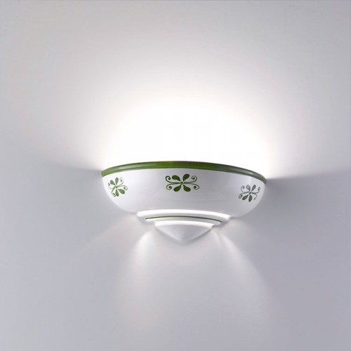 Nástěnné svítidlo rustikální Bassano 365/1AP-CE2-VE Cremasco - zelený dekor