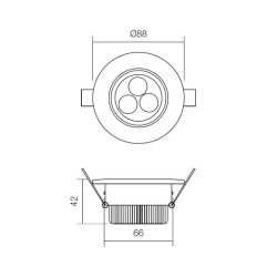 LED vestavné svítidlo MT 115, bílá