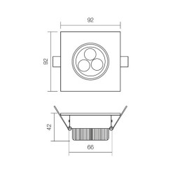 LED vestavné svítidlo MT 116,  bílá